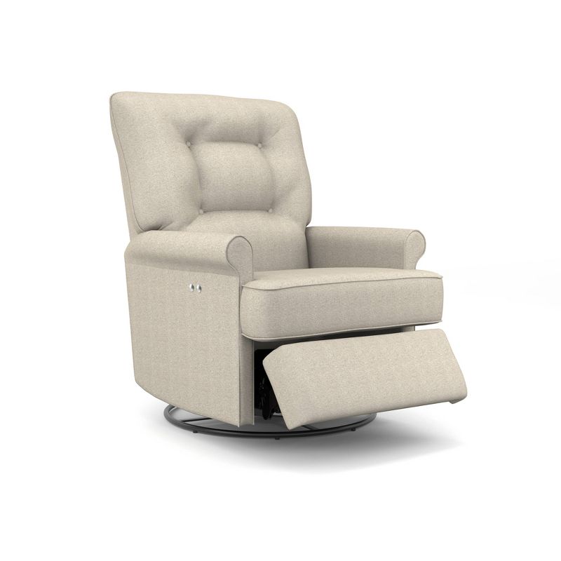 Best Chairs Inc. Carissa Power Swivel Glider Recliner - Linen