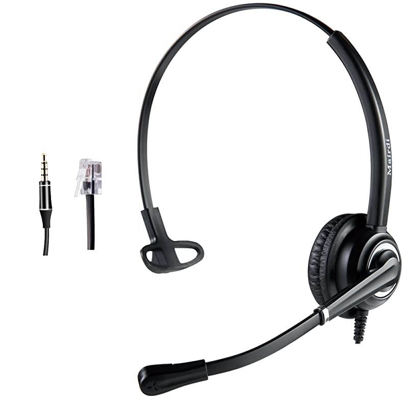 Headset with RJ9 Jack & 3.5mm Connectors for Landline Deskphone Cell Phone PC Laptop, Office Headset for Cisco IP Phone Call Center Office, Work for Cisco 7941 7965 6941 7861 8811