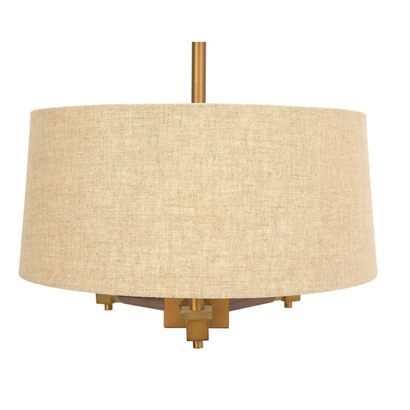 18" Wood Drum Pendant Gold - 3R Studios