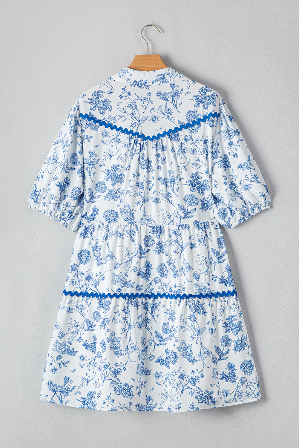 Black Leopard Patchwork Split Neck Ruffle Plus Size Dress