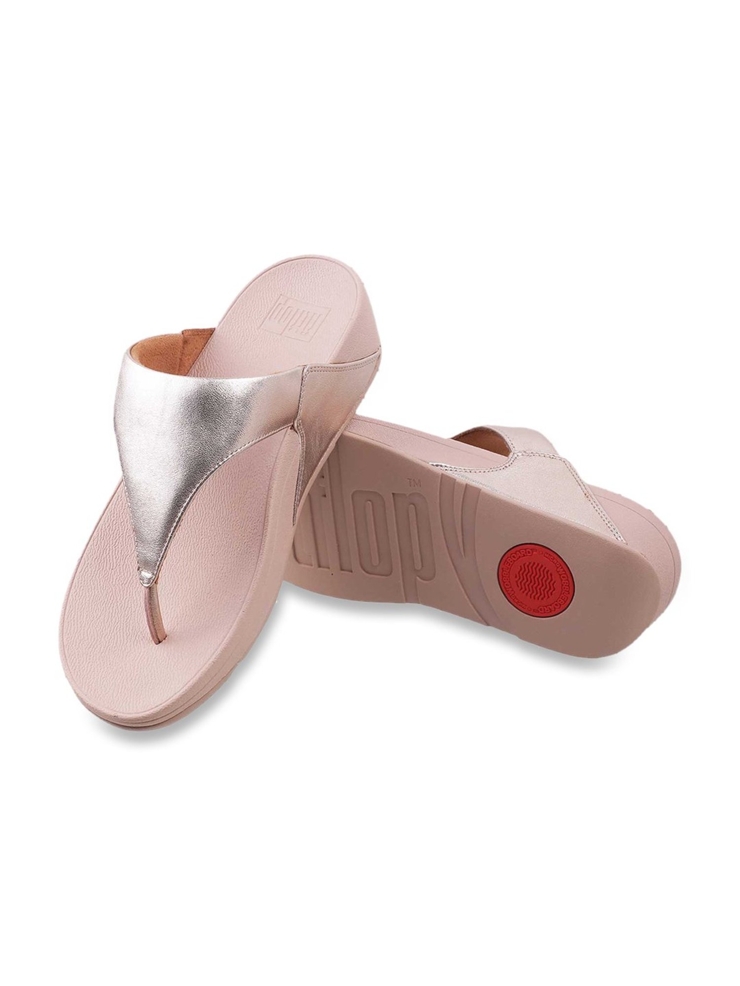 FitFlop Women's Rose Gold Thong Wedges