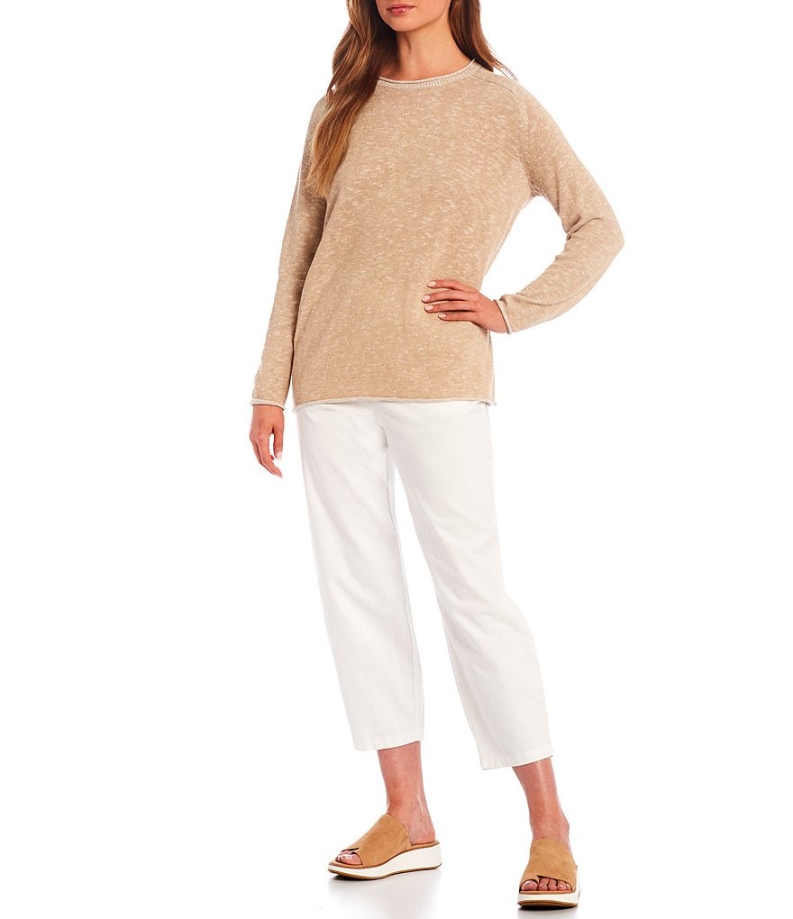 J.McLaughlin Jamey Crew Neck Button Trim Raglan Sleeve Sweater