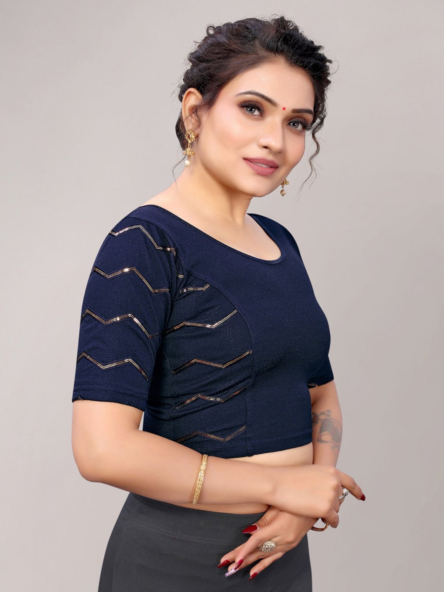 Salwar Studio Red Embroidered Blouse