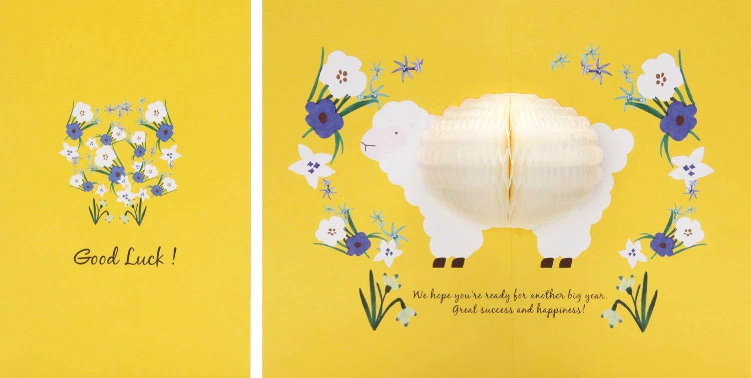 YURICOM Handmade Honeycomb Pop Up Greeting Card - Honeycomb Pop up Greeting, Birthday, Thanks, Wedding, Love, Congrats, Save the date Card (Pack of 3, Healing Cards)