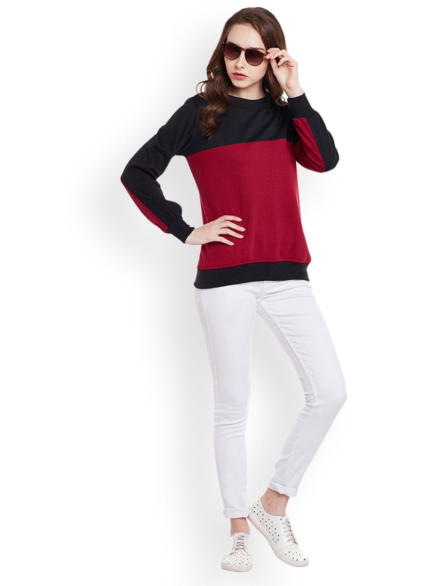 Belle Fille Black Full Sleeves Sweatshirt