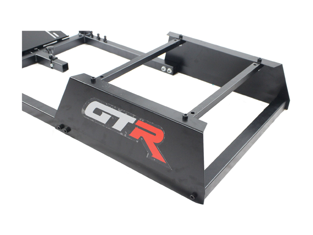 GTR Racing Simulator GTAF-BLK-S105LWHTRD - GTA-F Model (Black) Triple or Single Monitor Stand with White/Red Adjustable Leatherette Seat, Racing Simulator Cockpit gaming chair Single Monitor Stand