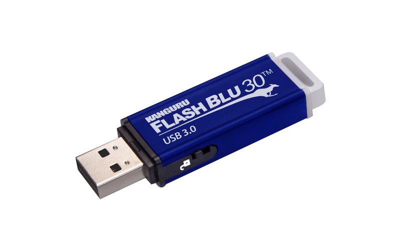 Kanguru 256GB FlashBlu30 USB 3.0 Flash Drive - 256 GB - USB 3.0 - 3 Year Warranty