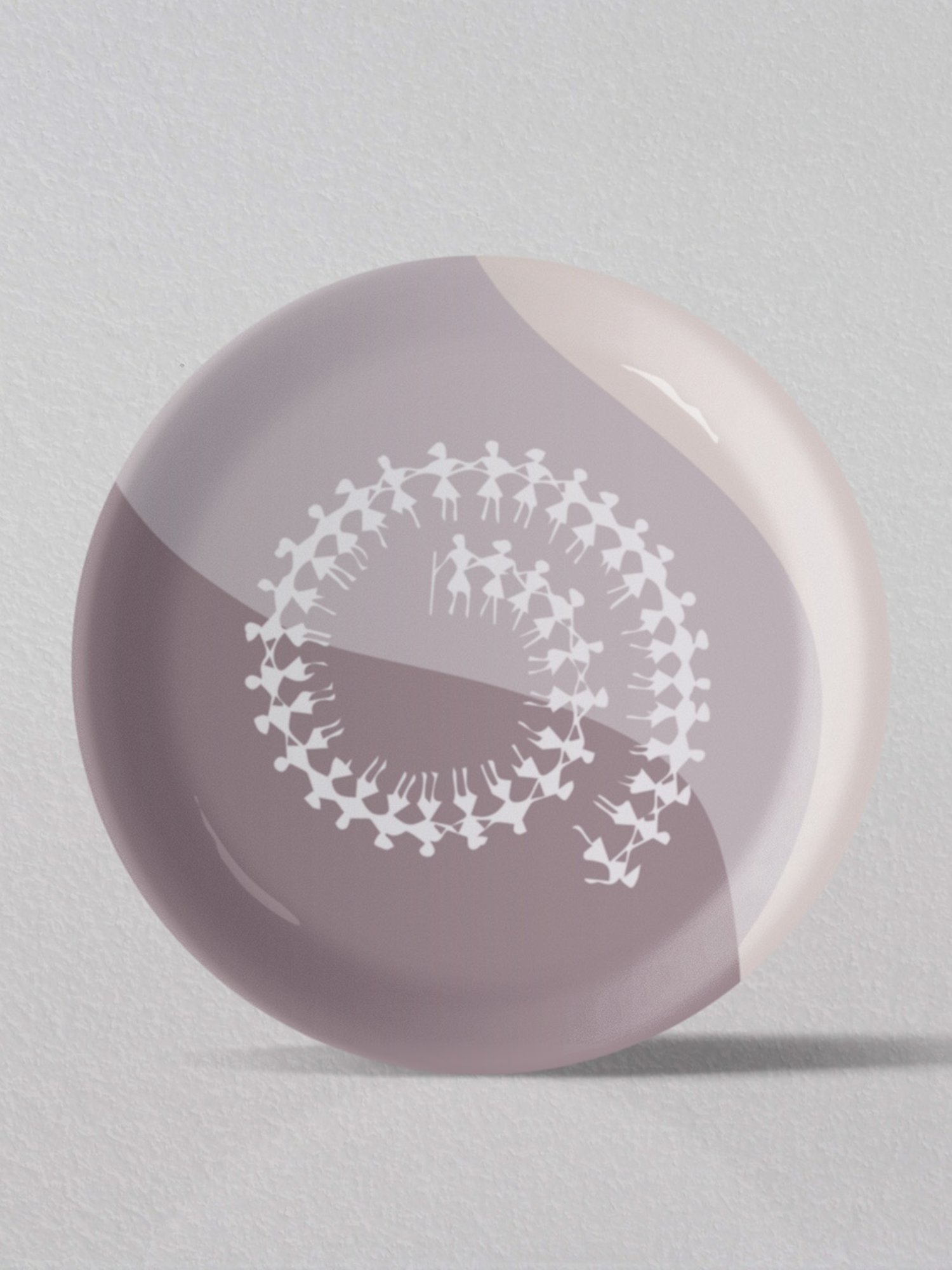 Nestroots Modern Warli Floral Multicolor Porcelain Wall Plate