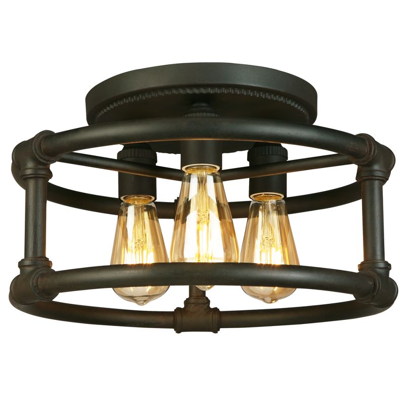Wymer 3 Light Semi Flush Bronze Dark Brown - EGLO