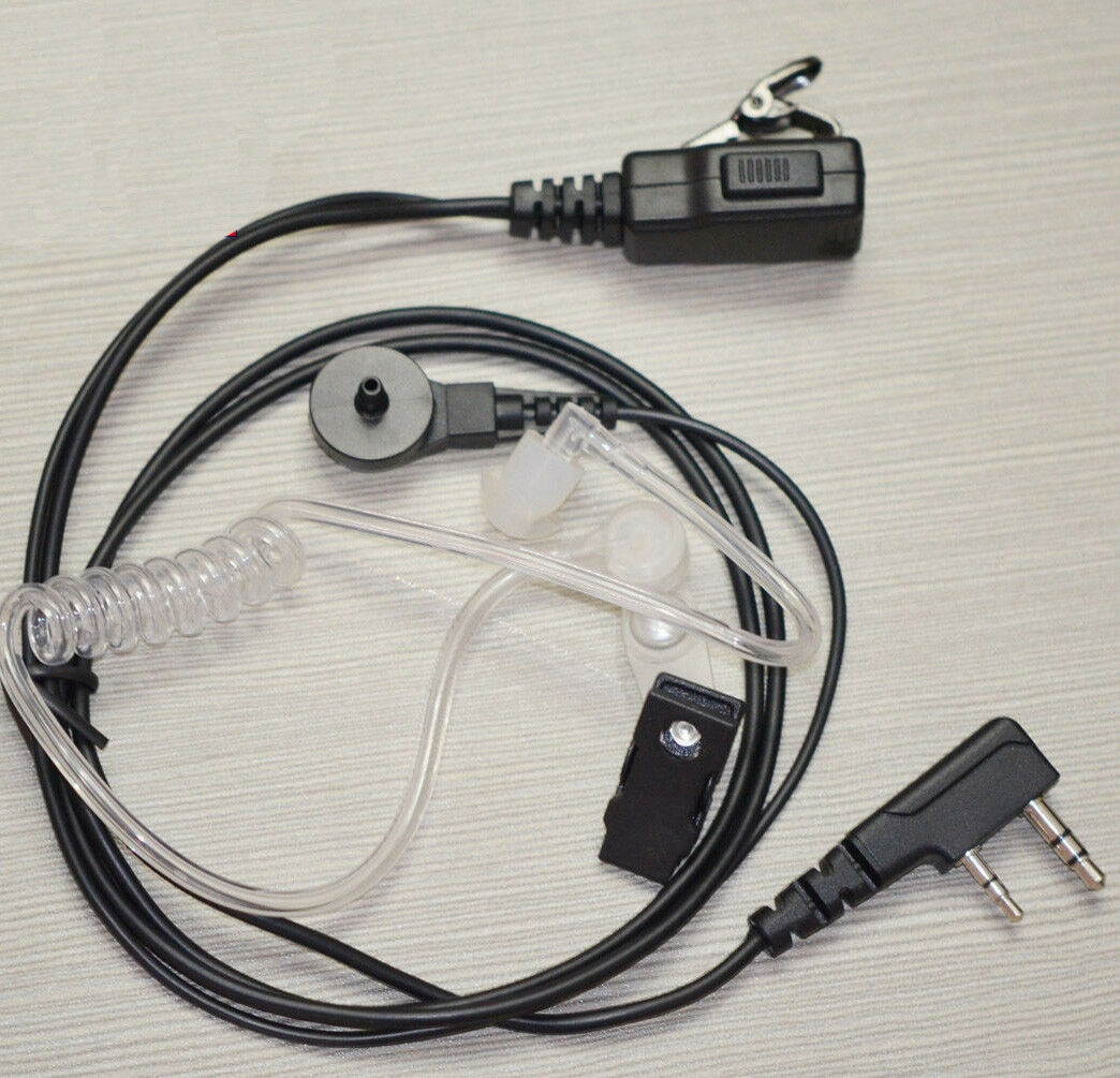 ACOUSTIC TUBE Covert Earpiece PTT Mic For Kenwood Wouxun Puxing Linton