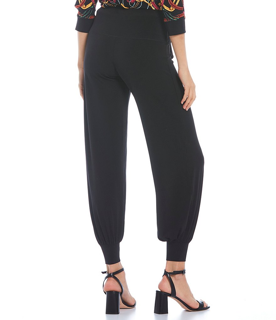Eva Varro Solid Knit Jersey Banded Hem Pull-On Harem Pants