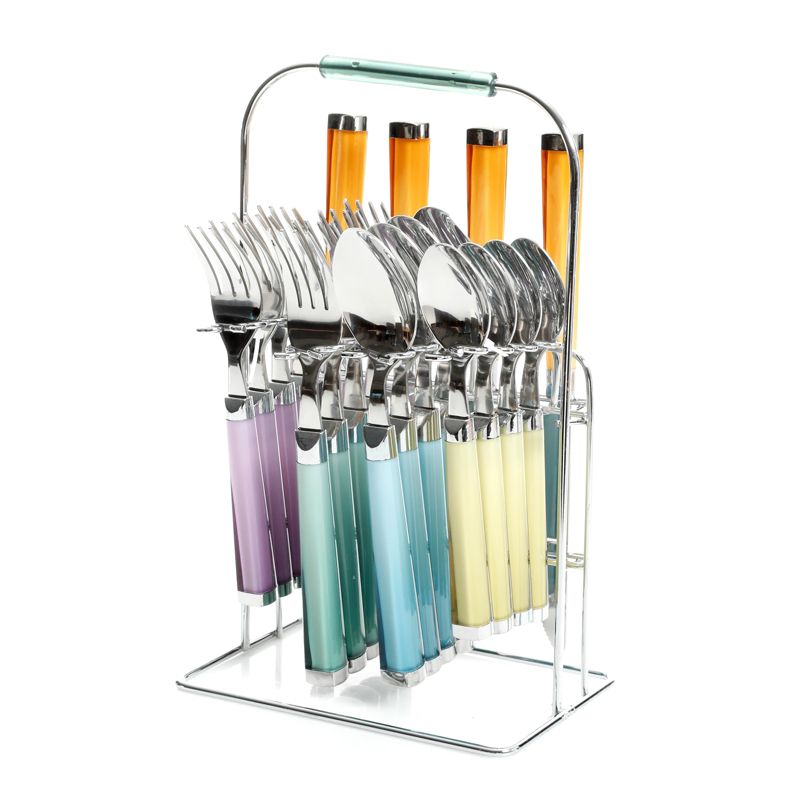 Gibson Home Pastel Extravaganza 20 Piece Stainless Steel Flatware Set