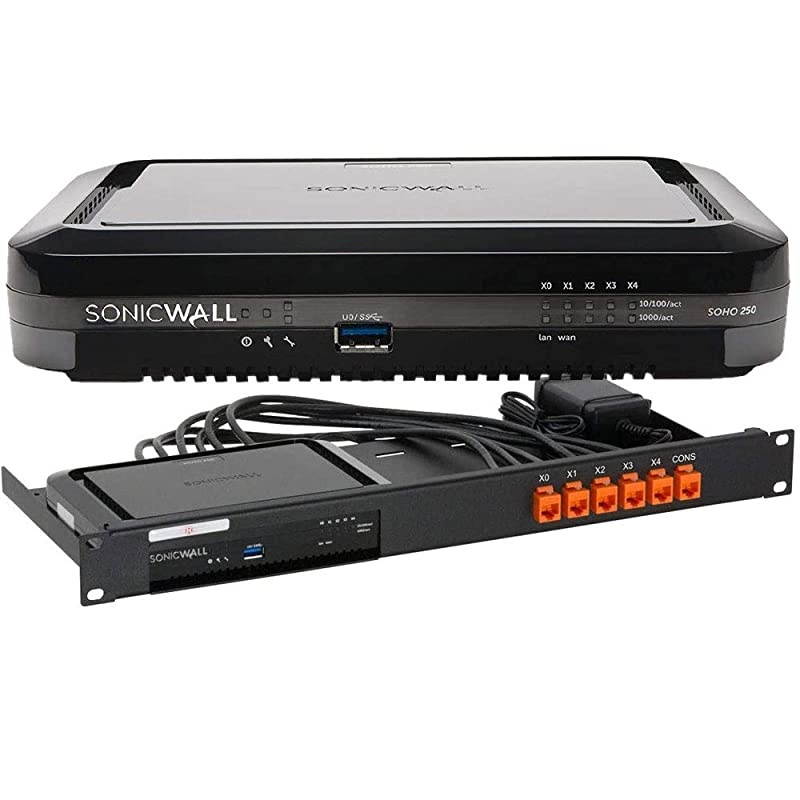 SOHO 250 Network Security Appliance Bundle with Rackmount Kit (02-SSC-0938+RM-SW-T7)