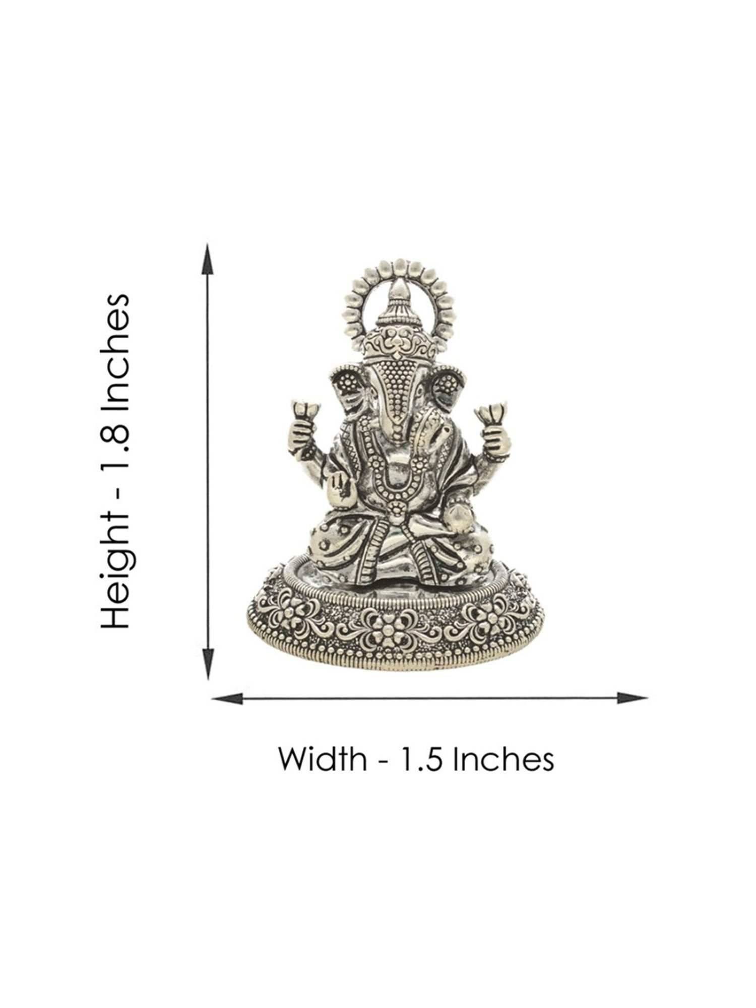 Sri Jagdamba Pearls 800 Silver Lord Ekadanta Divine Idol - 28 gm