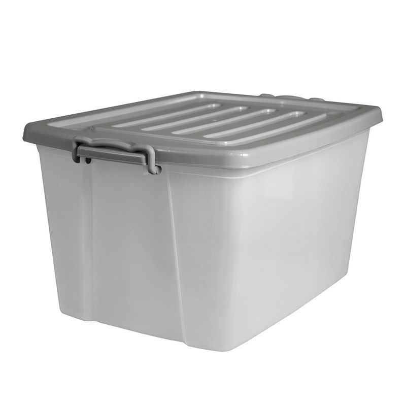 Home Logic 55qt Latching Storage Bin Translucent