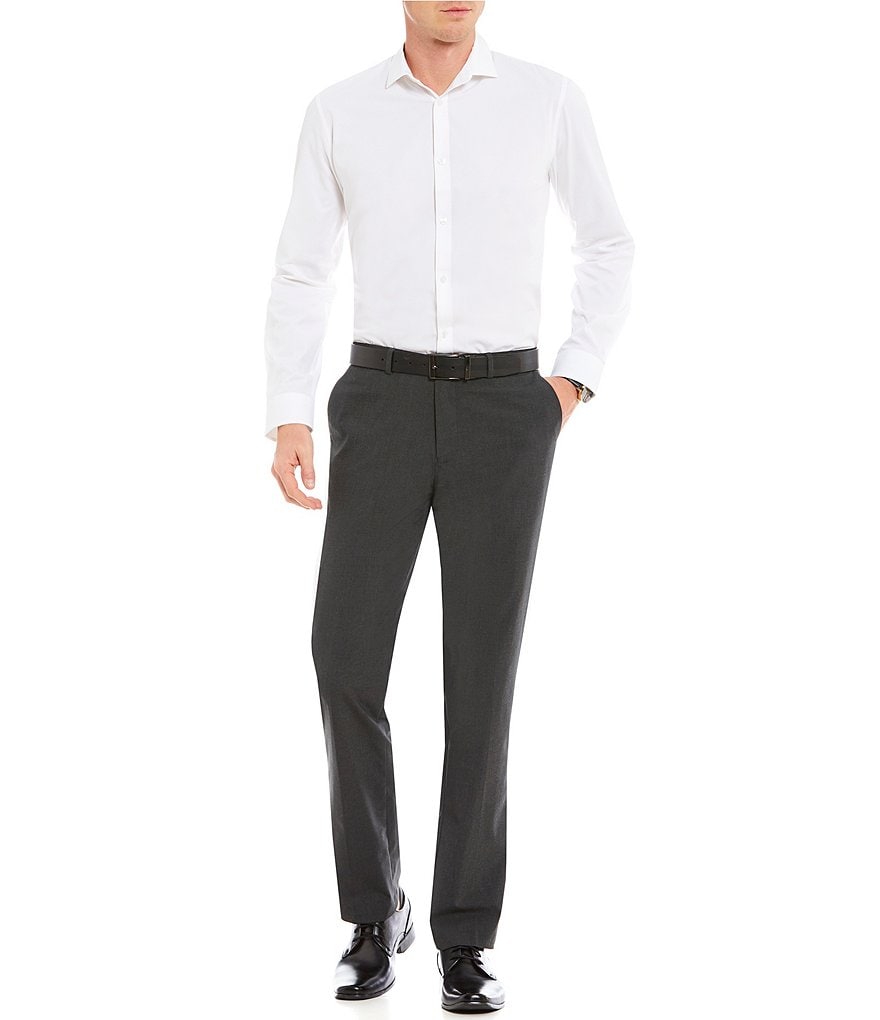 Calvin Klein Slim-Fit End-On-End Bi-Stretch Flat Front Suit Separate Pants