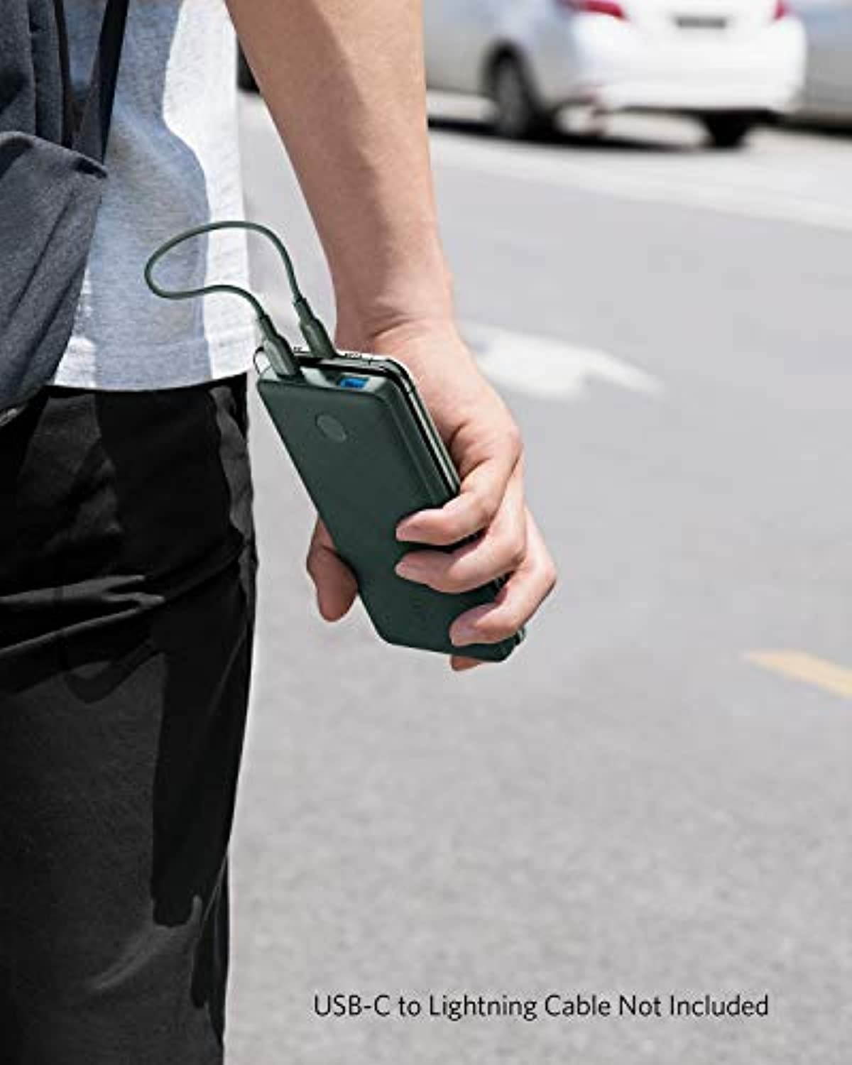 Anker PowerCore Slim 10000 PD Green, 10000mAh Portable Charger USB-C Power Delivery (18W) Power Bank Fast Charge for iPhone 11/11 Pro / 11 Pro Max, S10, Pixel 3, iPad Pro 2018, and More (A1231061)