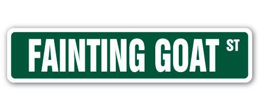 FAINTING GOAT Street Sign farm animals funny festival party