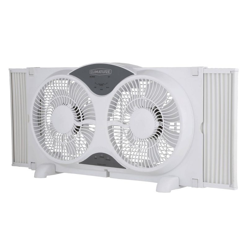 Climature 9" Twin Window Portable Fan With Remote Control White