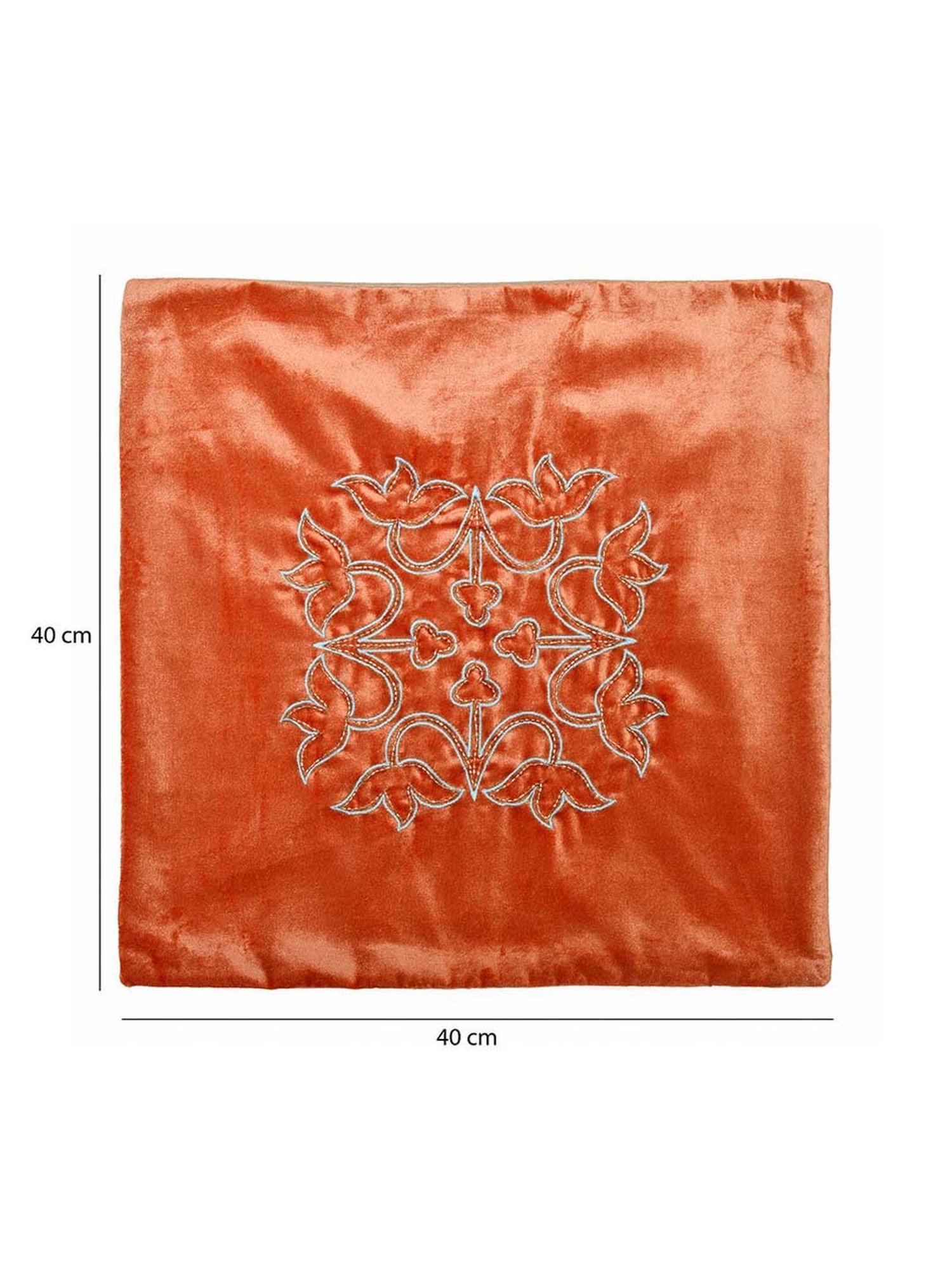 @home Nilkamal Orange Cotton Cushion Cover