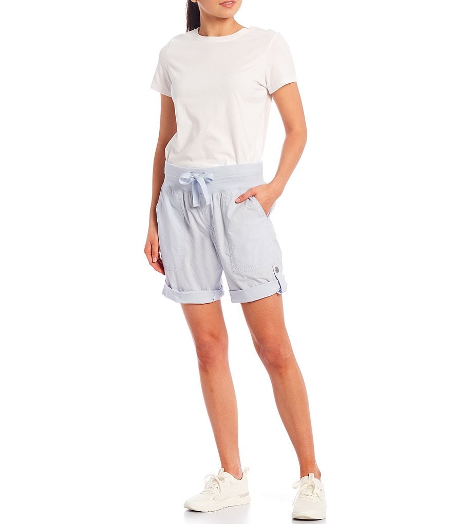 Marc New York Paperbag Waist Sueded Jersey Drawstring Shorts
