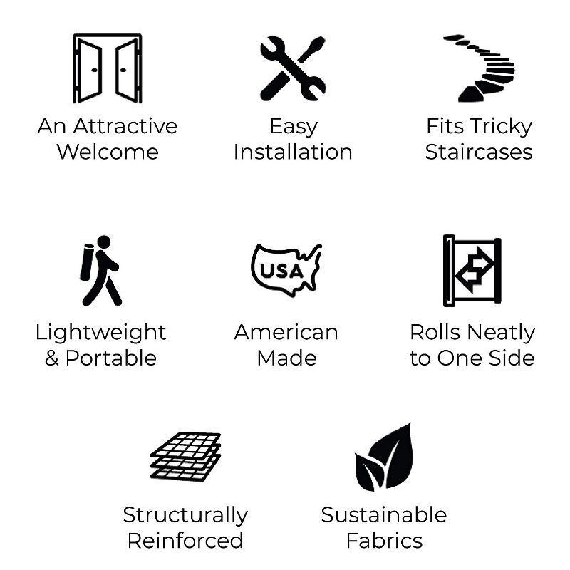 The Stair Barrier Portable Travel Wide Banister to Banister Retractable Fabric Baby and Pet Safety Gate, 42 to 52 Inch, Shades of Linen Black