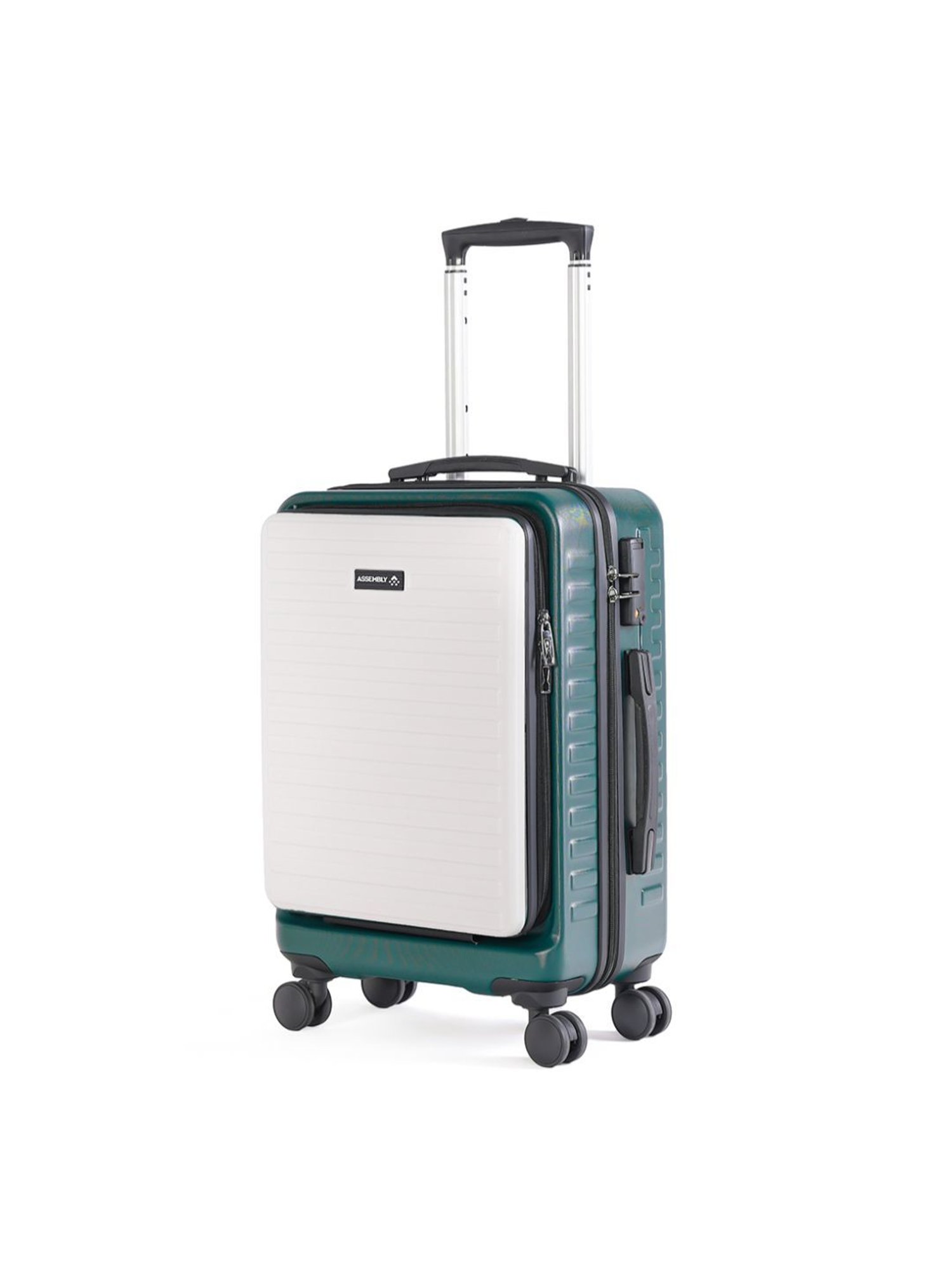 Assembly Green White Textured Cabin Trolley - 20 inch