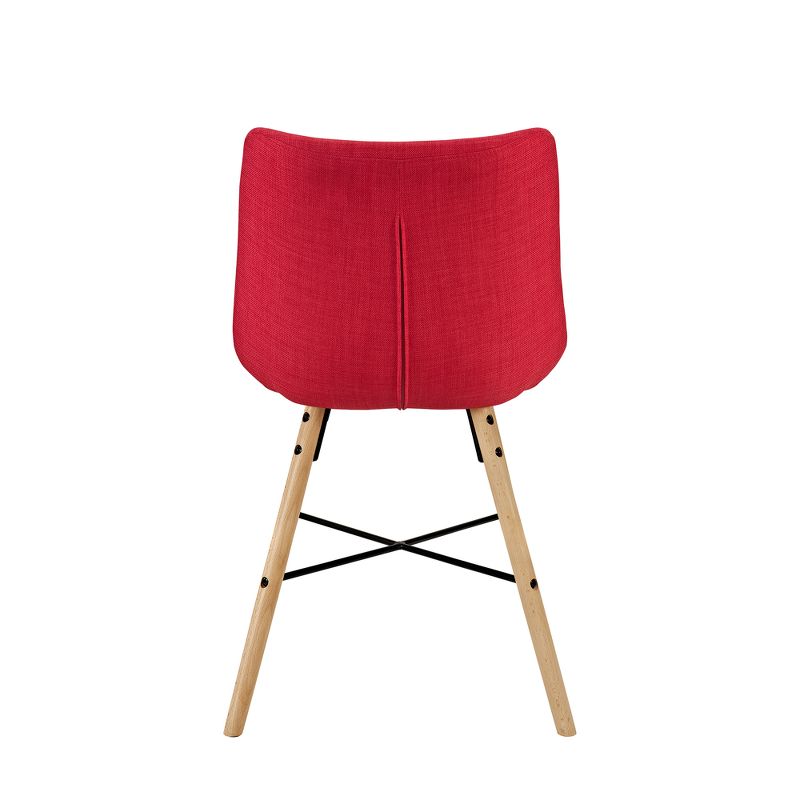 Set of 2 Upholstered Linen Side Chair Red - Saracina Home