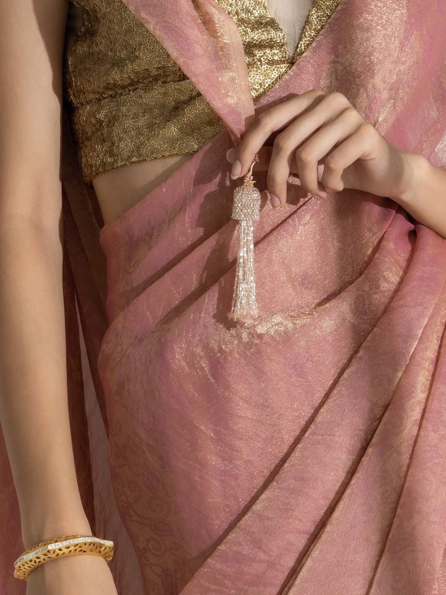 Unnati Silks Red Silk Printed Saree With Unstitched Blouse