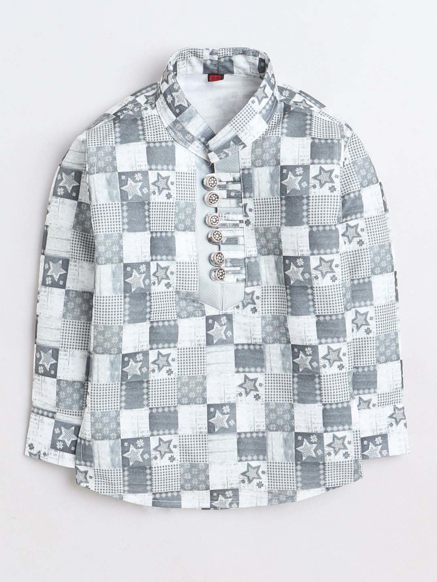 Fourfolds Boys Green Printed Full Sleeves Clothing Set