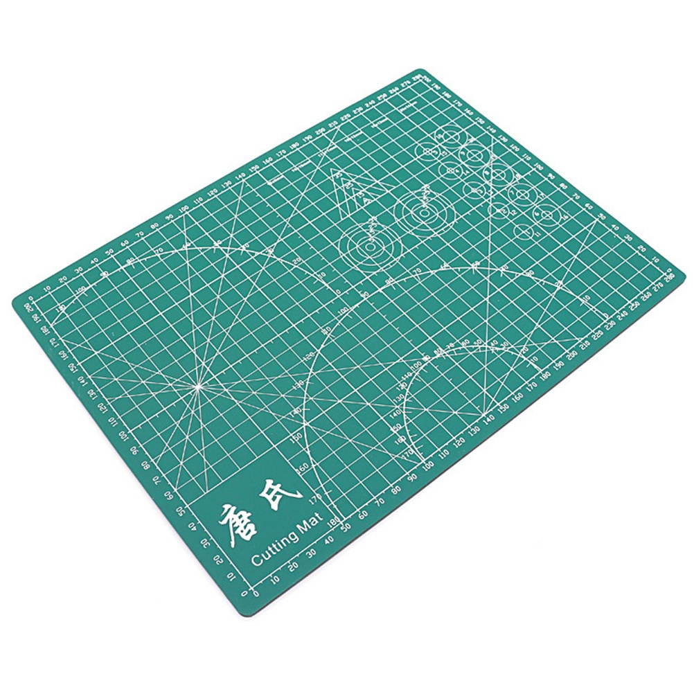 Double-sided PVC Cutting Mat Self-healing Cutting Pad Patchwork Cut Board for Manual DIY Cutting - Green (A4)