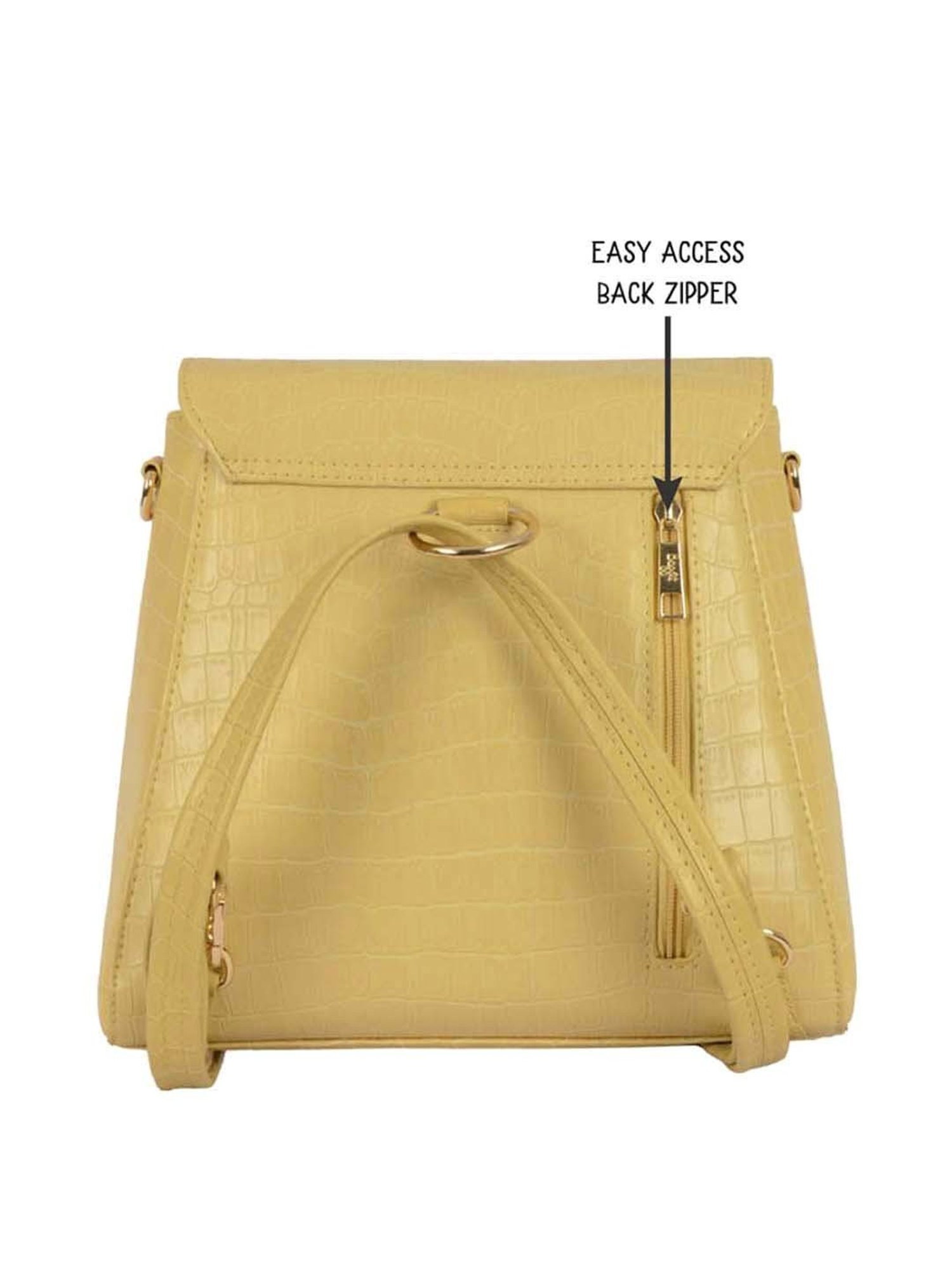 Baggit Yellow Medium Convertible Backpack