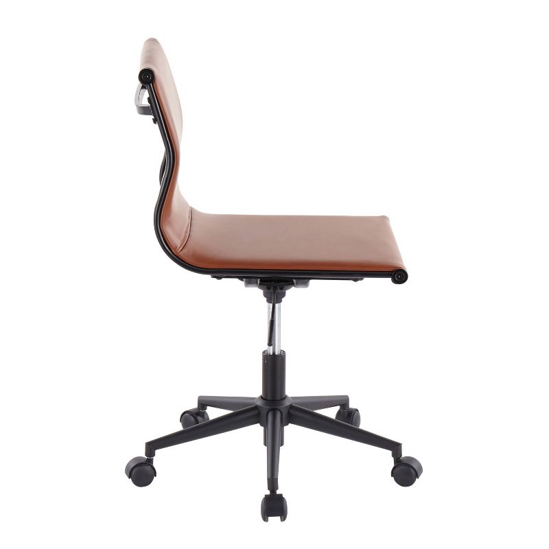 Mirage Contemporary Task Chair Steel/Faux Leather Black/Camel - LumiSource