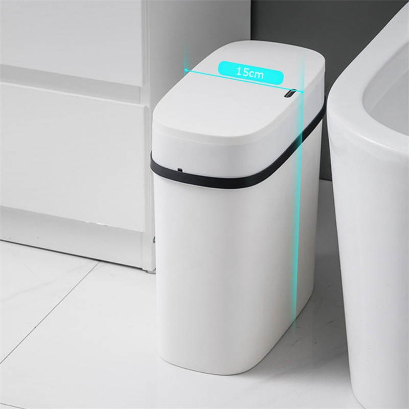 10L/12L Intelligent Sensor Trash Can Household Automatic Cover Electric Paper Waterproof Trash Bin-10L