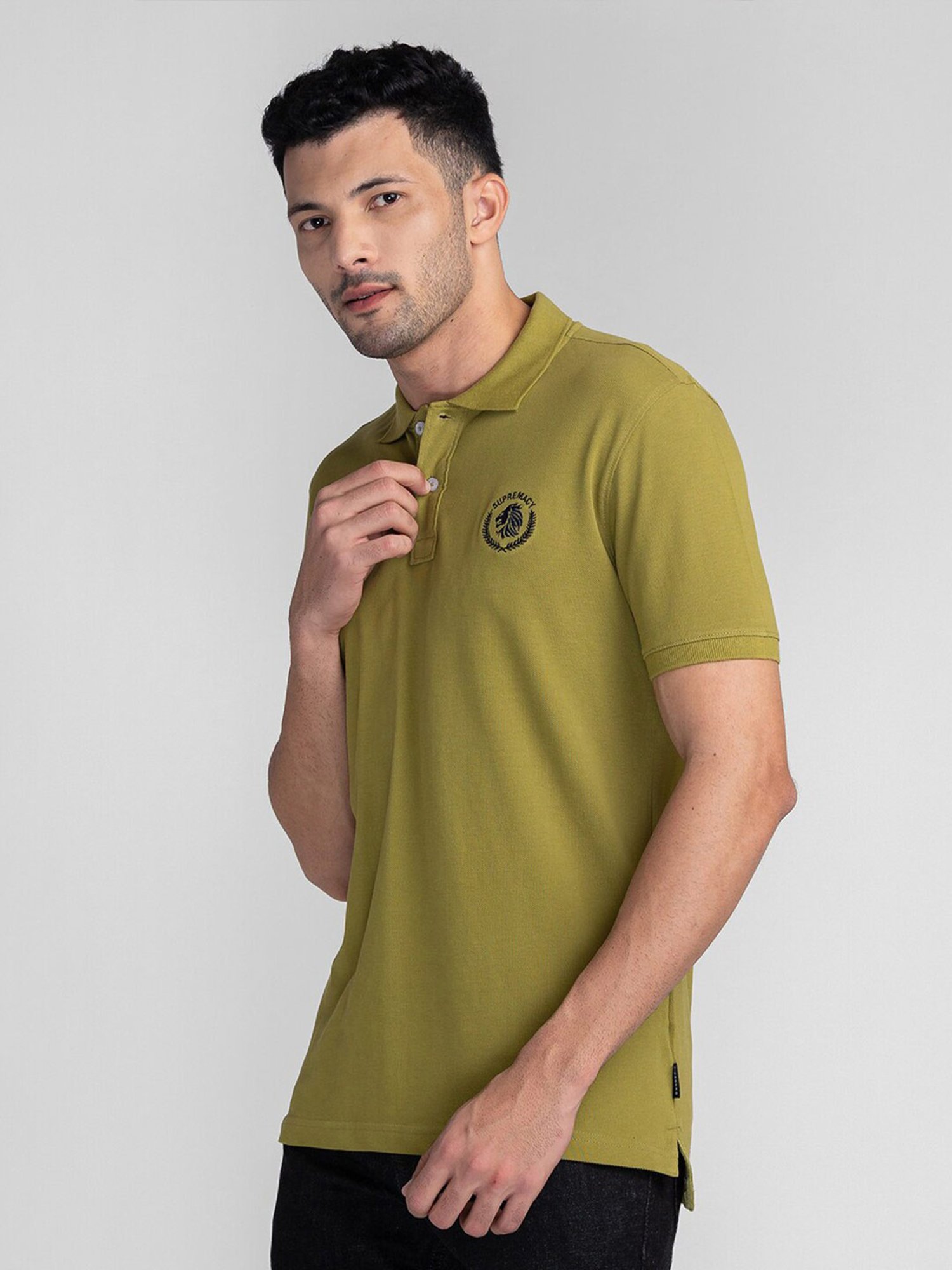 Giordano Light Green Slim Fit Polo T-Shirt