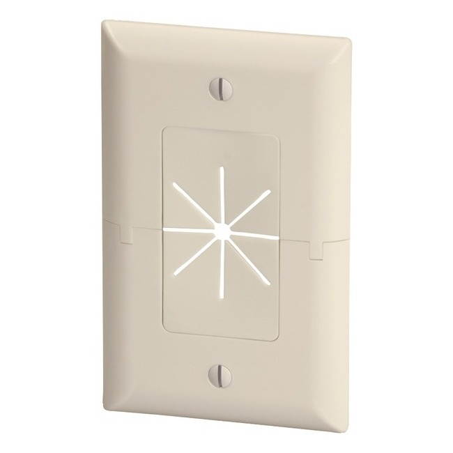 DataComm Electronics 45-0017-LA Split Style TV Plate with Flexible AV/HDMI Cable Pass-Through