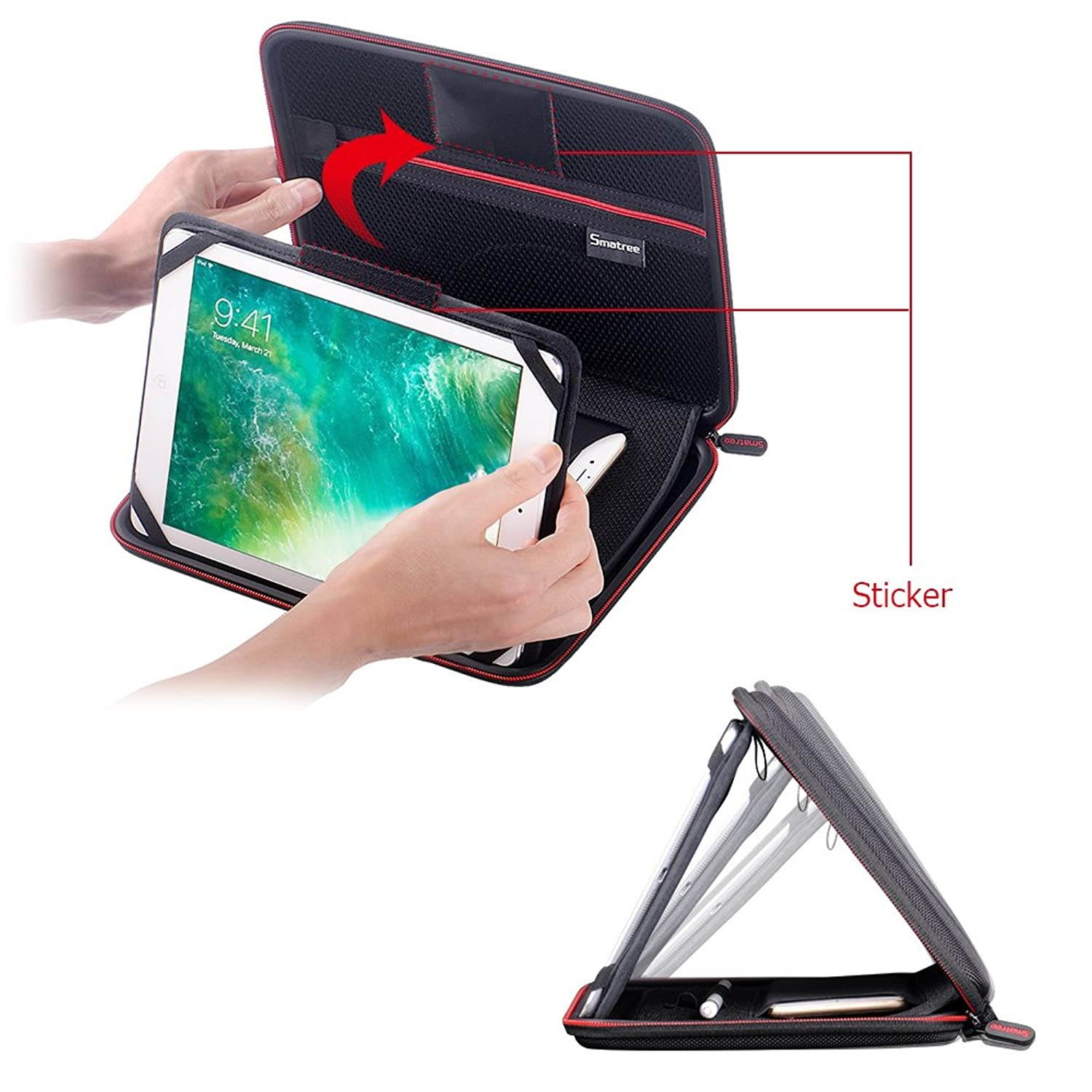 Smatree Carry Case for iPad Pro 10.5 Inch with Pencil Holder, Protective Hard Briefcase for iPad Pro 10.5 Inch/Apple Pencil/iPhone