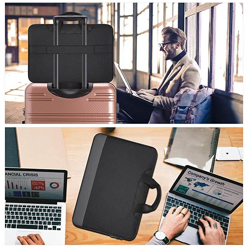 Inch Waterproof Laptop Sleeve Men Women Briefcase with Organizer for Dell Inspiron 13 5000 Lenovo Yoga C930 139 Acer Chromebook 14 Surface Book 135 HP ASUS Chromebook Carring CaseBlack