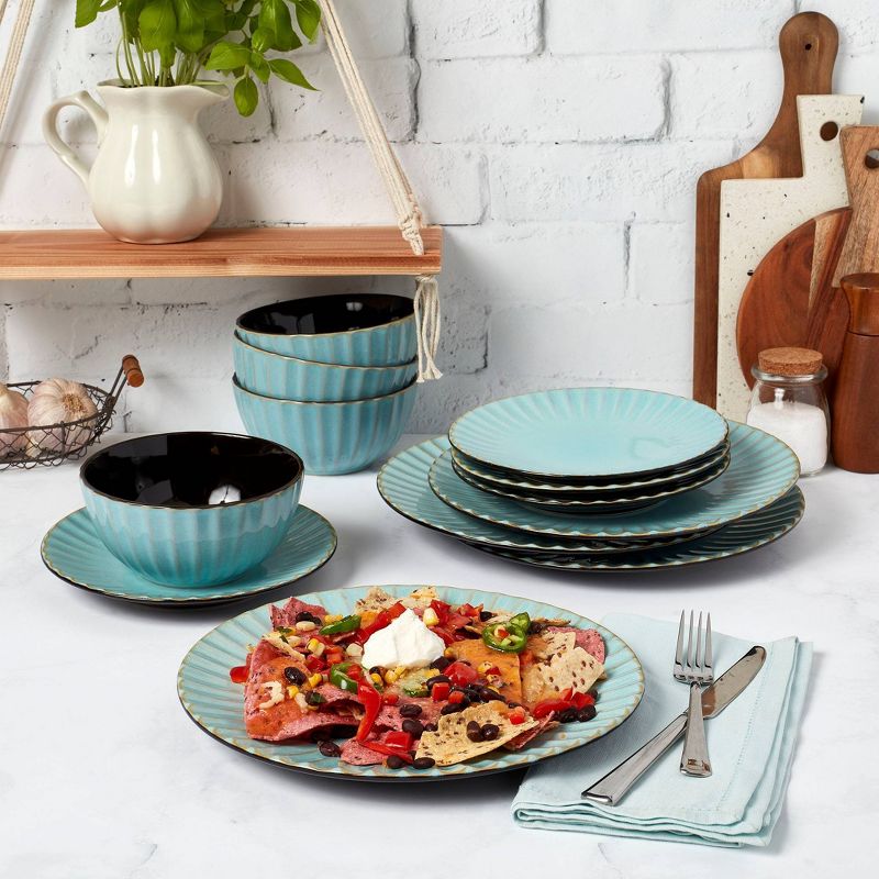 12pc Juliette Caribbean Dinnerware Set - Tabletops Gallery