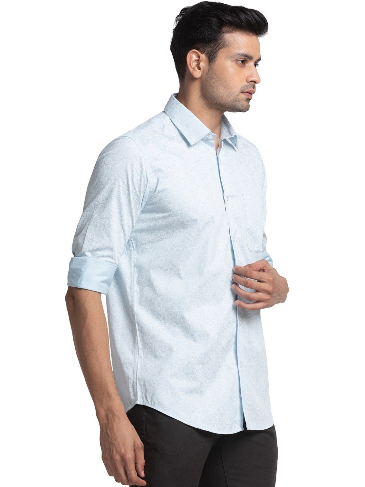 Raymond Blue Contemporary Fit Printed Shirt