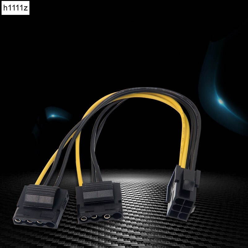 6Pin Female to Dual 4Pin Female Power Supply Cable Graphics Card Power to Molex 4Pin Convert Cable for nVidia ATI AMD Video Card
