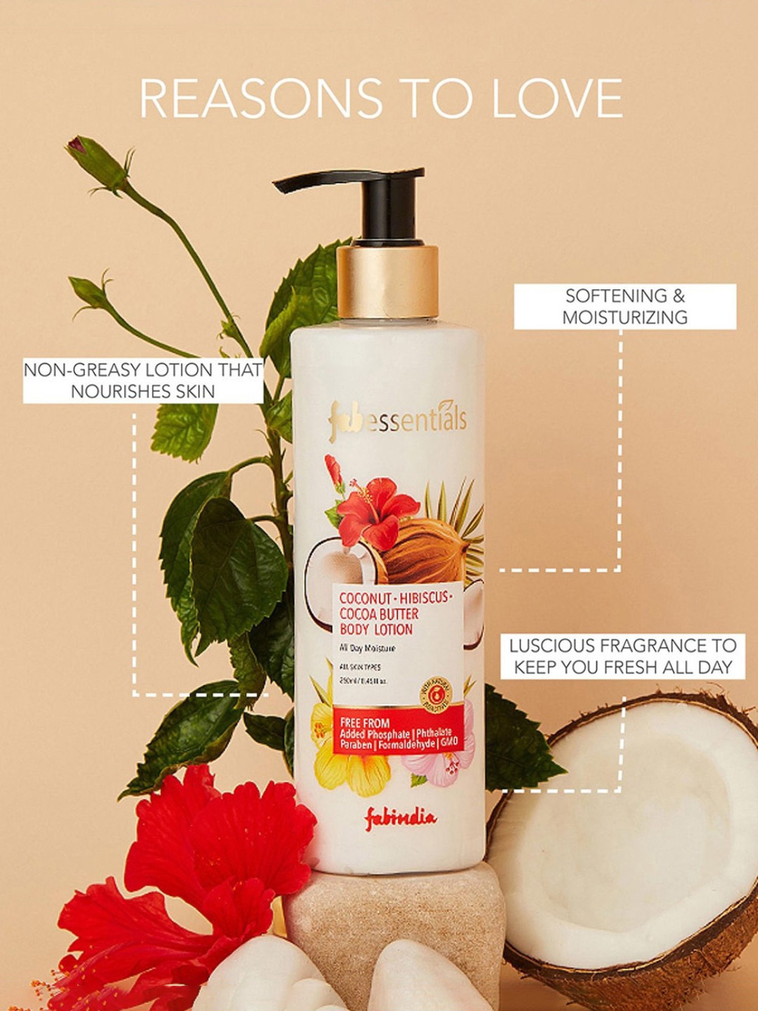 Fabessentials Coconut, Hibiscus & Cocoa Butter Body Lotion  - 250 ml