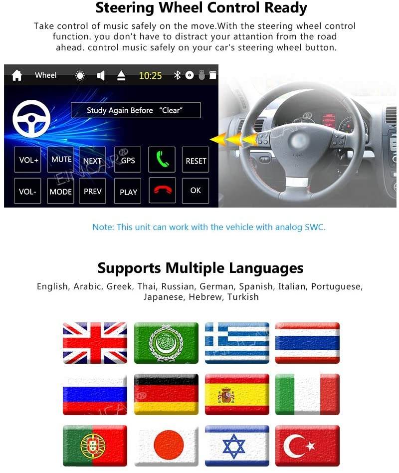 7 inch Single Din Car Stereo Bluetooth Car DVD Player Retractable Capacitive Touch Screen Wince System Support GPS Navigation/USB/SD/Cam-in/Work with Bluetooth/SWC & Free Backup Camera Included