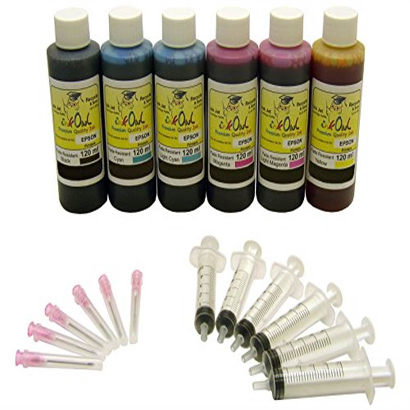 InkOwl Fade Resistant Ink Kit for EPSON printers using Claria ink (6x120mL)