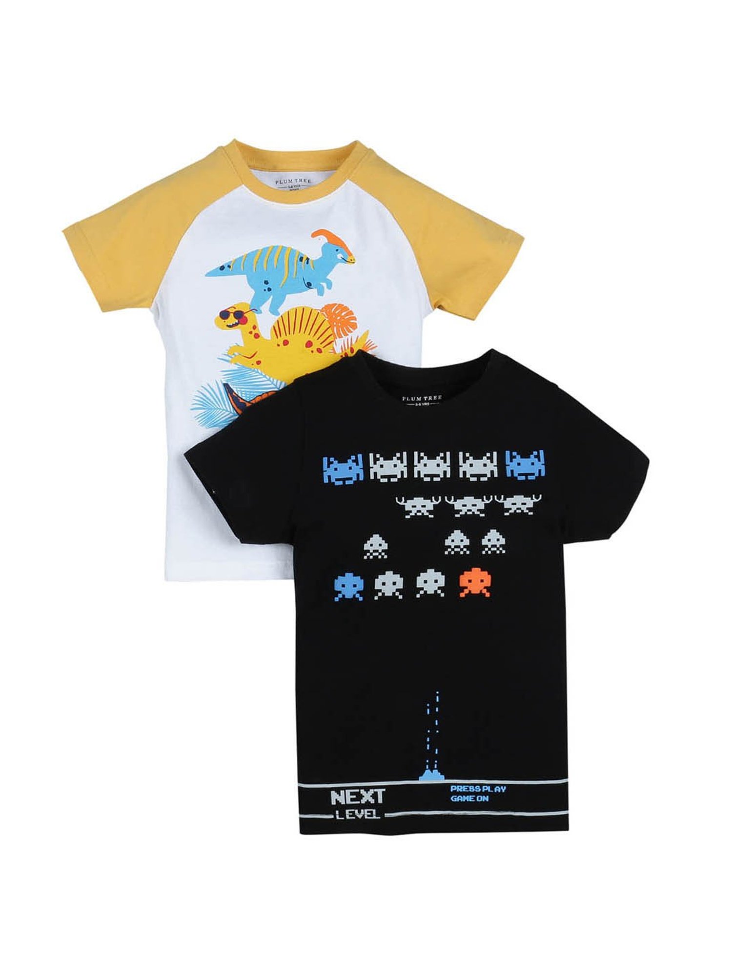 Plum Tree Kids Multicolor Printed T-Shirt (Pack Of 2)