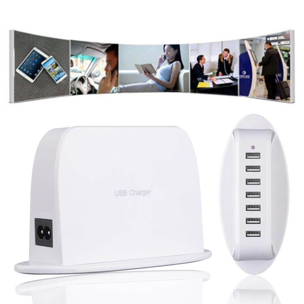 Multi-Function 5V 2.4A 7-Port USB Adapter Power Charger for Mobile Phones
