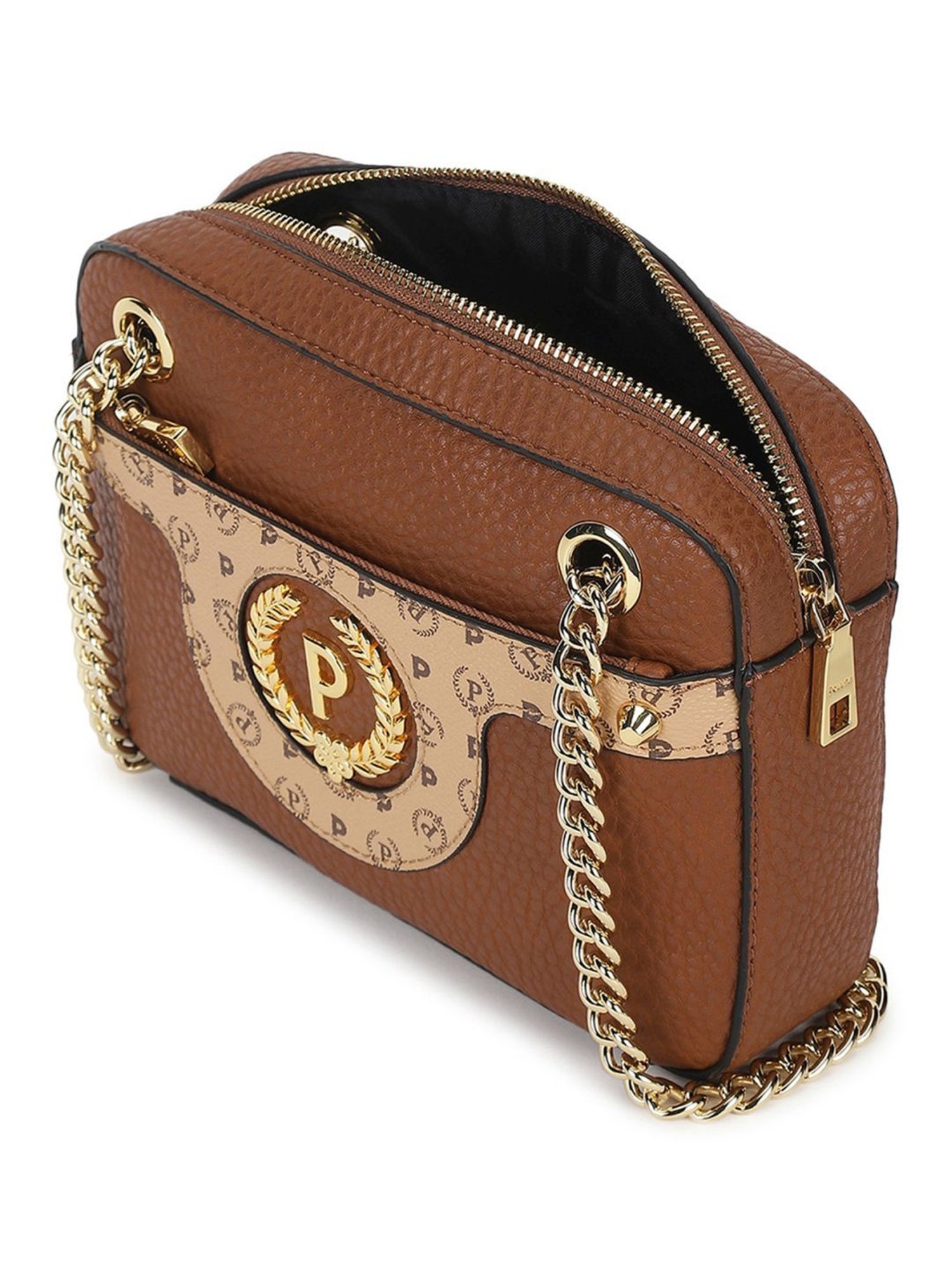 Pollini Brown Printed Medium Shoulder Bag