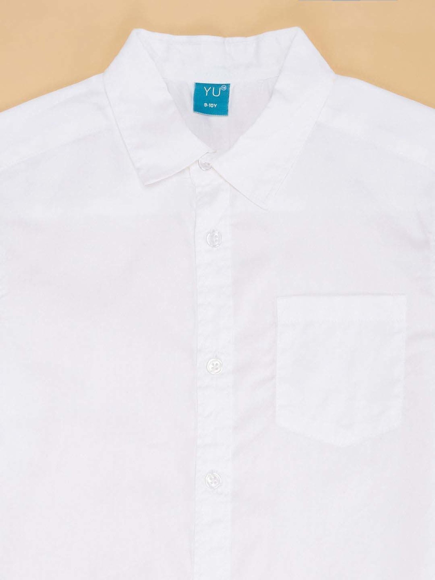 YU by Pantaloons Kids White Cotton Regular Fit Full Sleeves Shirt