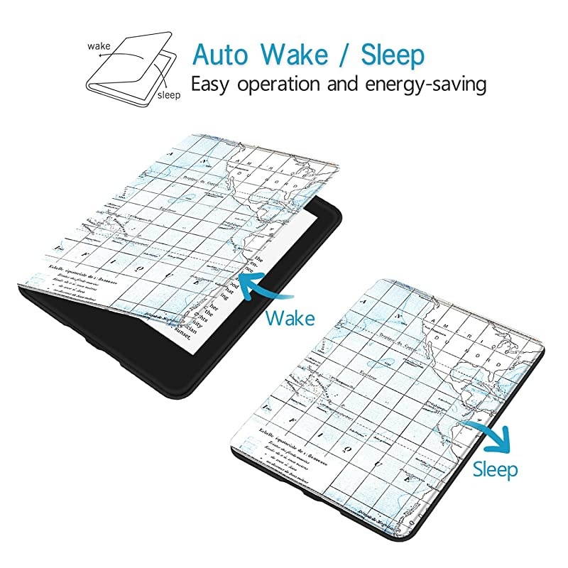 Painting Case for AllNew Kindle 10th Gen 2019 Release onlyWill not fit Kindle Paperwhite or Kindle Oasis Blue Map