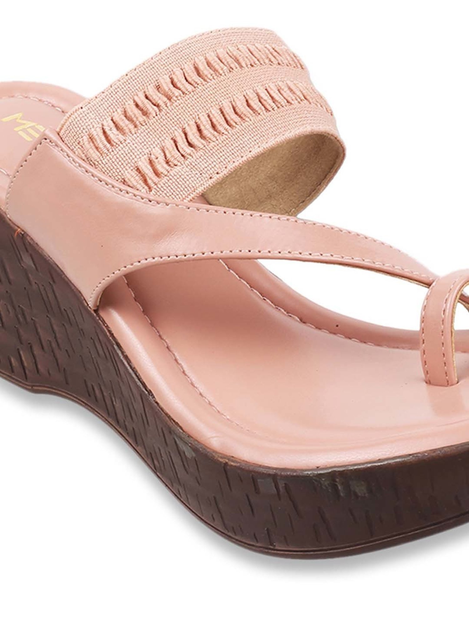 Metro Women's Pink Toe Ring Wedges